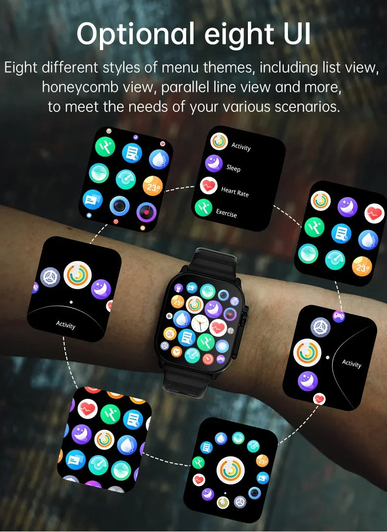 2025 T800 2 Smart Watch Men 49mm Series 8 2.3 "AMOLED Screen NFC Compass Waterproof For Apple Watch IWO Ultra 8 Smartwatch
