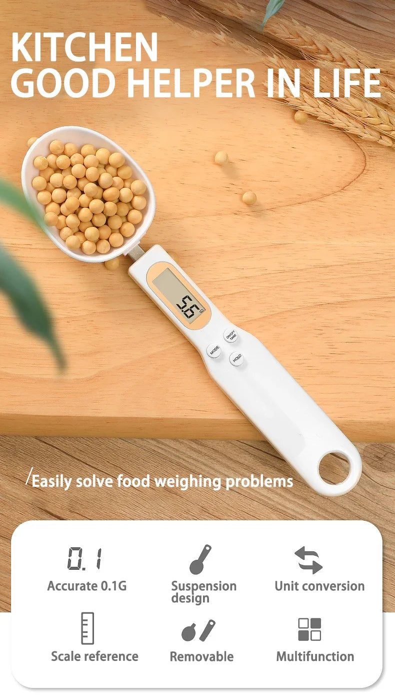 500g 0.1g Electronic Kitchen Scale LCD Digital Measuring Food Flour Digital Spoon Scale Mini Kitchen Tool for Milk Coffee Scale
