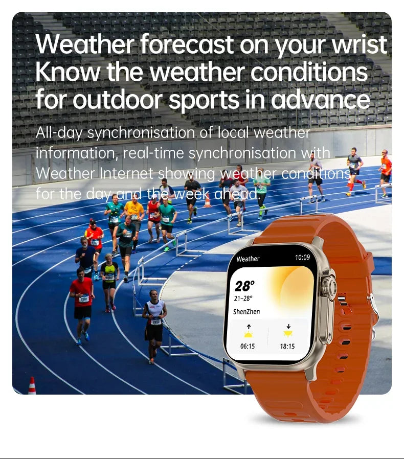 2025 T800 2 Smart Watch Men 49mm Series 8 2.3 "AMOLED Screen NFC Compass Waterproof For Apple Watch IWO Ultra 8 Smartwatch