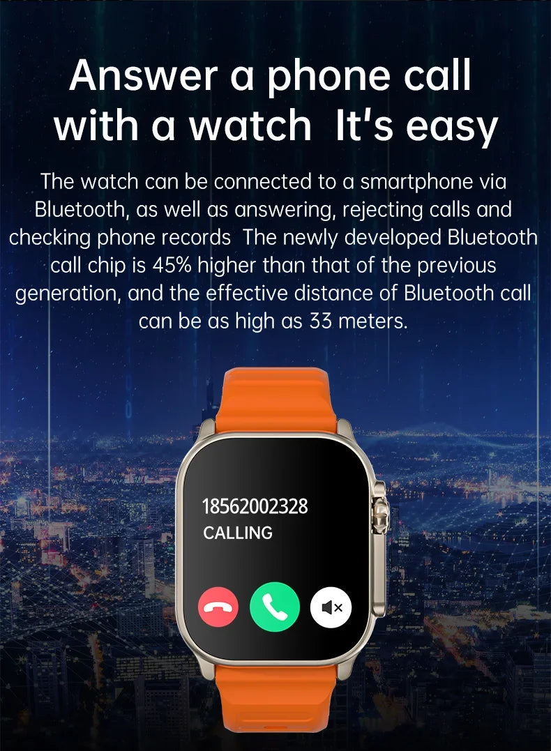 2025 T800 2 Smart Watch Men 49mm Series 8 2.3 "AMOLED Screen NFC Compass Waterproof For Apple Watch IWO Ultra 8 Smartwatch