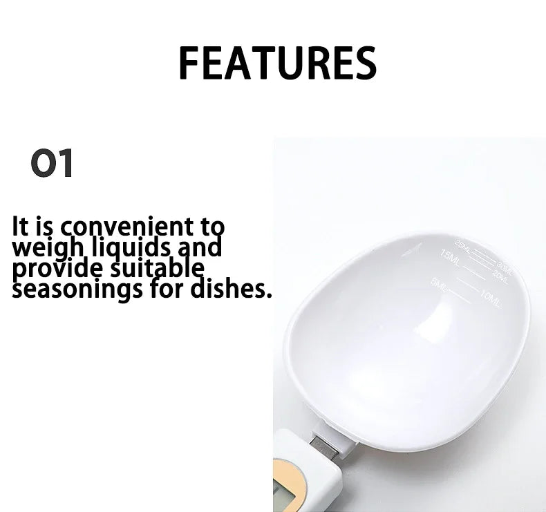 500g 0.1g Electronic Kitchen Scale LCD Digital Measuring Food Flour Digital Spoon Scale Mini Kitchen Tool for Milk Coffee Scale
