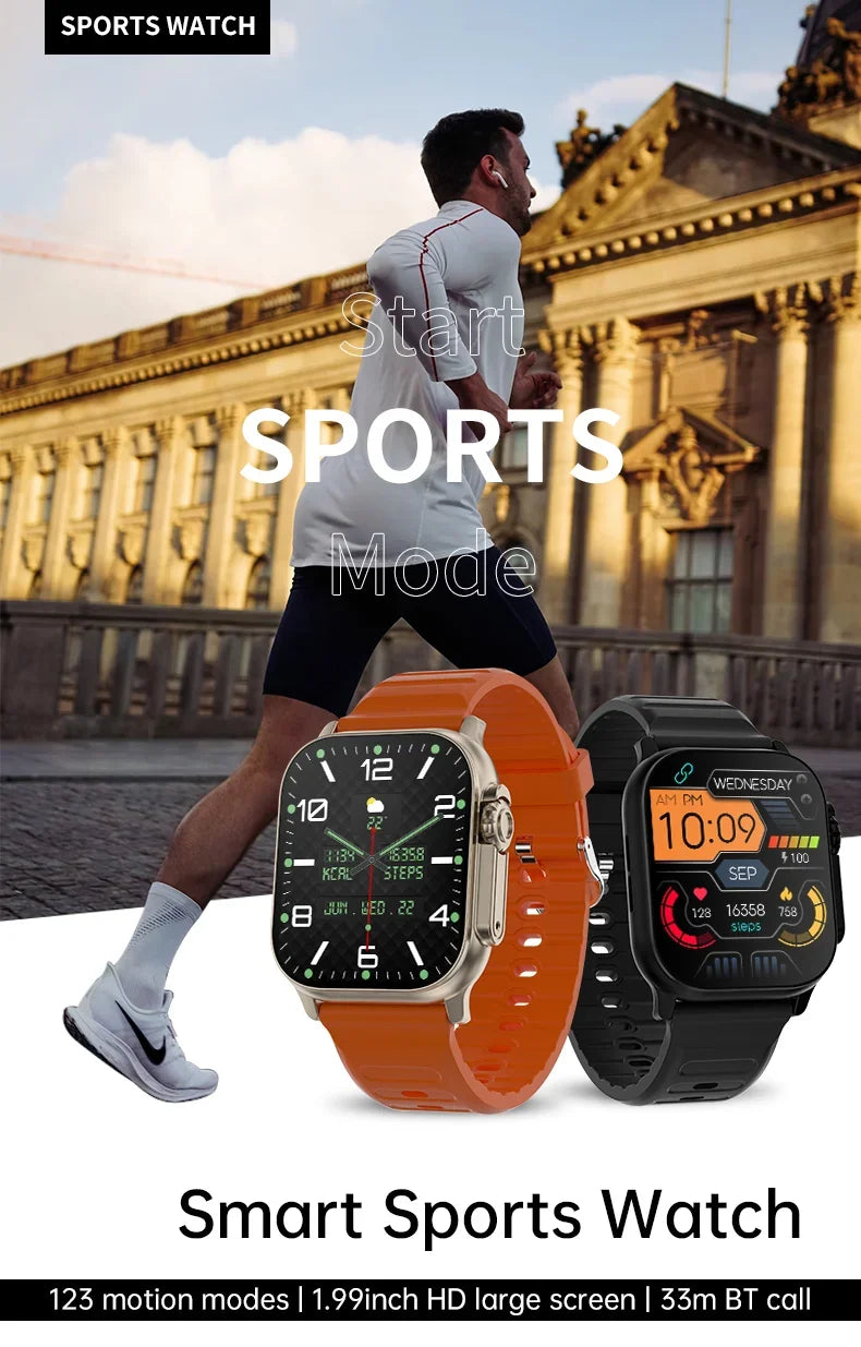 2025 T800 2 Smart Watch Men 49mm Series 8 2.3 "AMOLED Screen NFC Compass Waterproof For Apple Watch IWO Ultra 8 Smartwatch