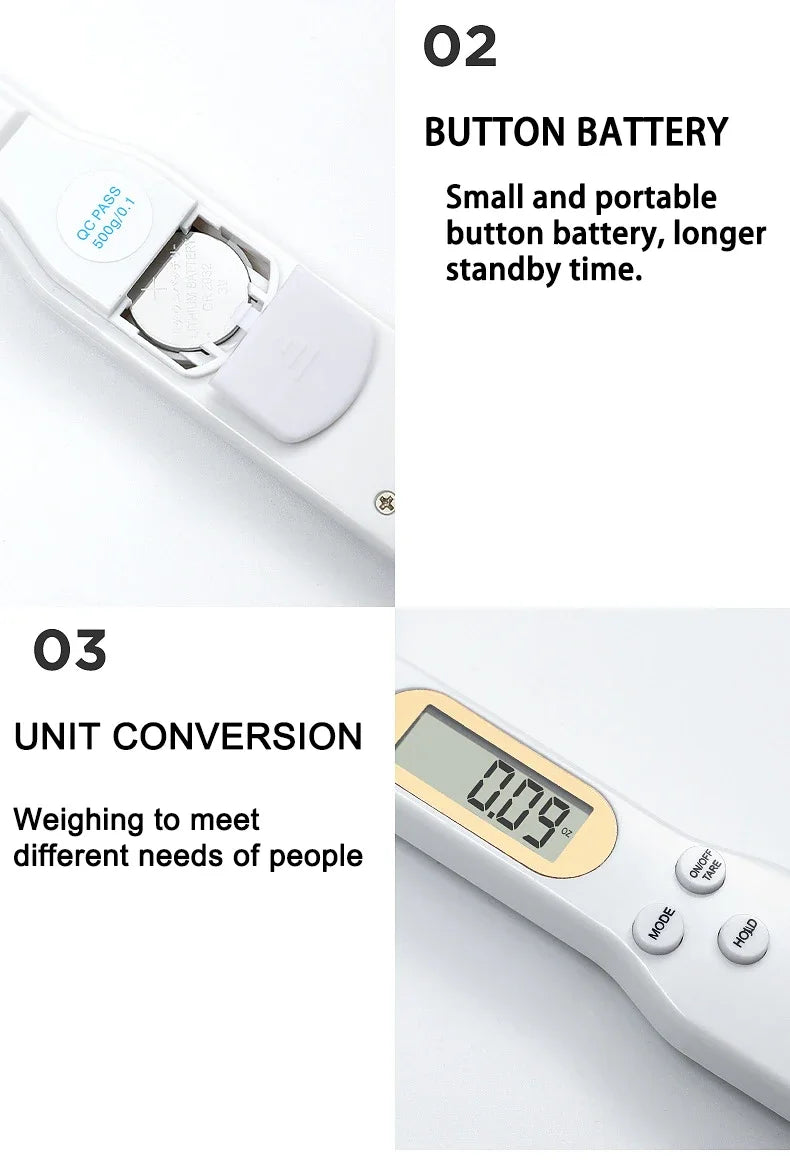500g 0.1g Electronic Kitchen Scale LCD Digital Measuring Food Flour Digital Spoon Scale Mini Kitchen Tool for Milk Coffee Scale